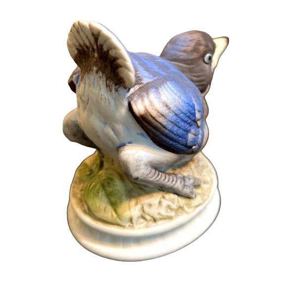Vtg Lefton Hand Painted Bisque Blue Bird Figurine KW1637 - Picture 3 of 6